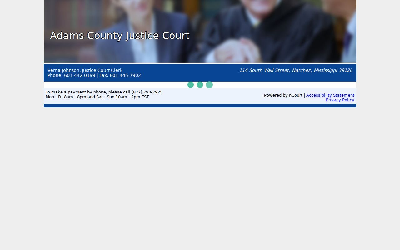 Adams County Justice Court online payment page through nCourt